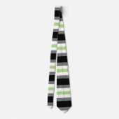 Agender Pride, LGBTQ Pride, Black Grey en Green Stropdas (Achterkant)