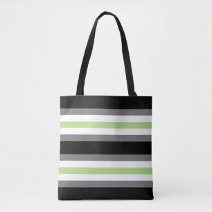 Agender Pride, LGBTQ Pride, Black Grey en Green Tote Bag