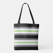 Agender Pride, LGBTQ Pride, Black Grey en Green Tote Bag (Achterkant)