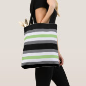 Agender Pride, LGBTQ Pride, Black Grey en Green Tote Bag (Dichtbij)