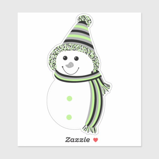Agender Pride Snowman Sneeuwman Vlag Groen Sticker (Vel)