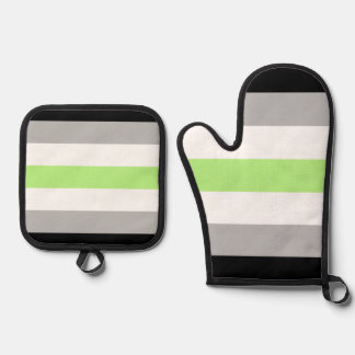 Agender Pride Vlag – Agender Identiteit LGBTQIA+ Ovenwant & Pannenlap Set