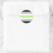 Agender Pride-vlag – Agender identiteit LGBTQIA+ Ronde Sticker (Tas)