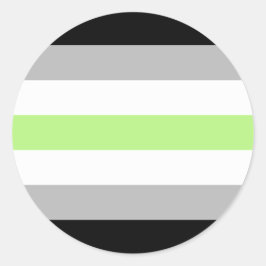 Agender Pride-vlag – Agender identiteit LGBTQIA+ Ronde Sticker