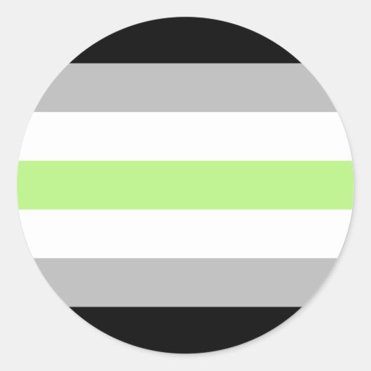Agender Pride-vlag – Agender identiteit LGBTQIA+ Ronde Sticker (Voorkant)