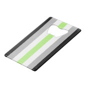 Agender Pride-vlag Creditkaart Flessenopener (Achterkant Gekanteld)