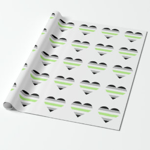Agender Pride Vlag Hart Cadeaupapier