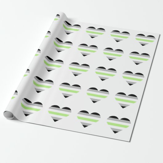 Agender Pride Vlag Hart Cadeaupapier (Uitgerold)