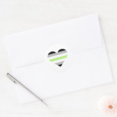 Agender Pride Vlag Hart Ronde Sticker (Envelop)