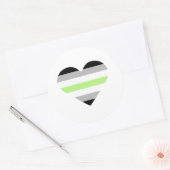 Agender Pride Vlag Hart Ronde Sticker (Envelop)