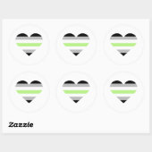 Agender Pride Vlag Hart Ronde Sticker (Vel)