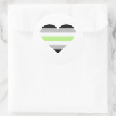 Agender Pride Vlag Hart Ronde Sticker (Tas)