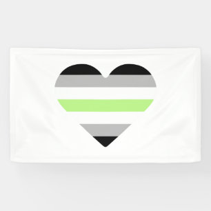 Agender Pride Vlag Hart Spandoek