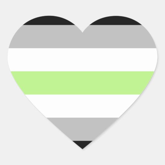 Agender Pride Vlag Hart Sticker (Voorkant)