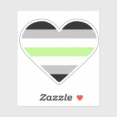 Agender Pride Vlag Hart Sticker (Vel)