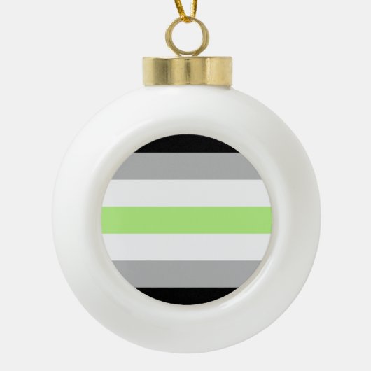 Agender Pride-vlag Keramische Bal Ornament (Voorkant)