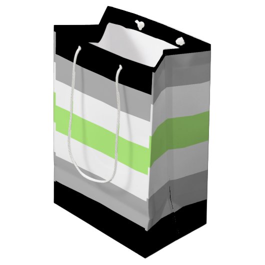 Agender Pride Vlag Medium Cadeauzakje (Voorkant Gekanteld)