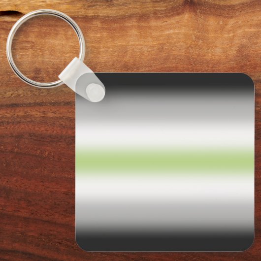 Agender Pride-vlag met verloop en aangepaste naam Sleutelhanger (Voorkant)