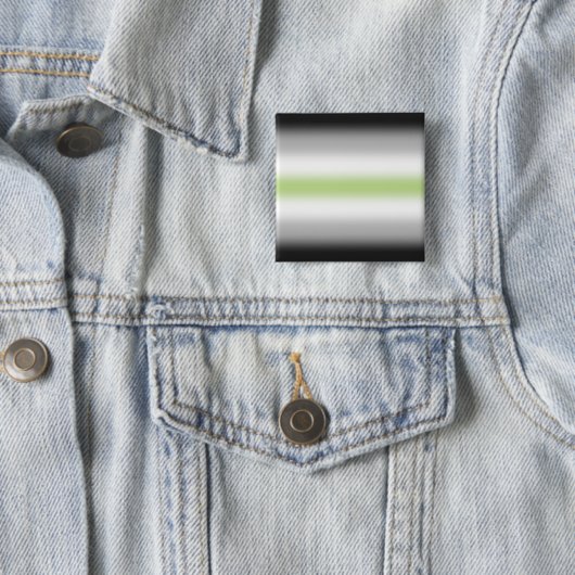 Agender Pride-vlag met verloop en aangepaste naam Vierkante Button 5,1 Cm (In situ)
