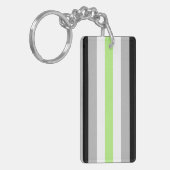 Agender Pride-vlag Sleutelhanger (Voorkant Links)
