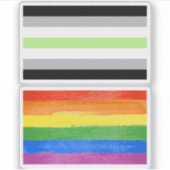 Agender Pride Vlag Sticker (Voorkant)