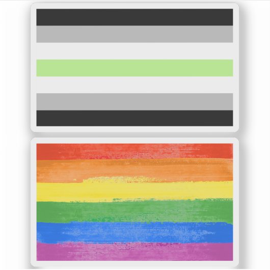 Agender Pride Vlag Sticker (Voorkant)