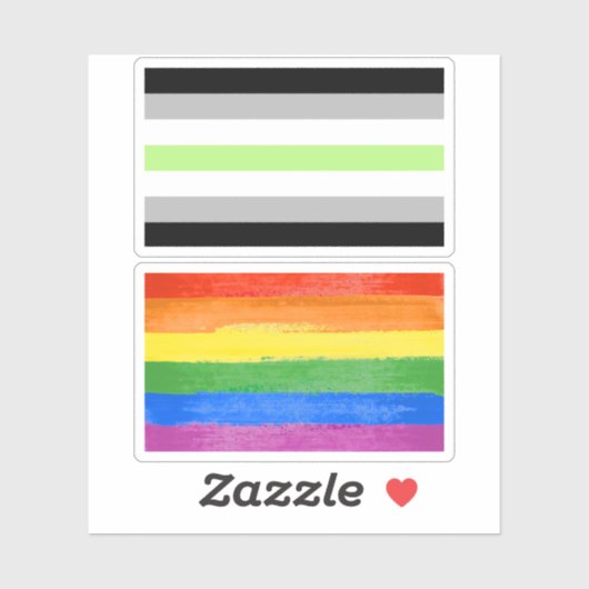 Agender Pride Vlag Sticker (Vel)