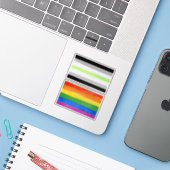 Agender Pride Vlag Sticker (Laptop met iPhone)