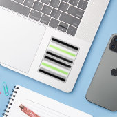 Agender Pride-vlag Sticker (Laptop met iPhone)