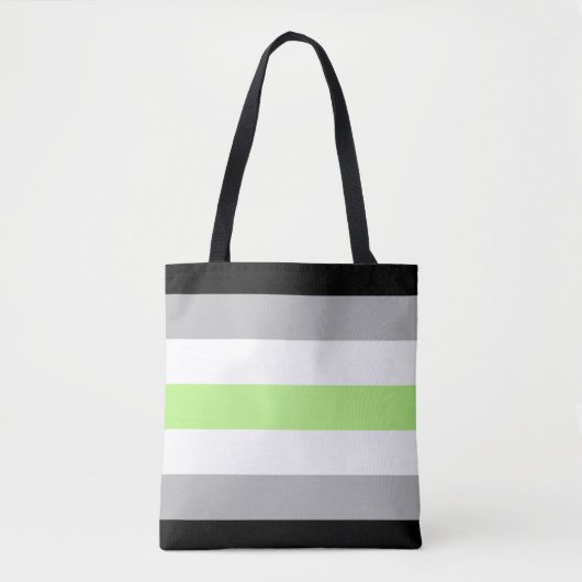 Agender Pride Vlag Tote Bag (Voorkant)