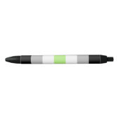 Agender Pride-vlag Zwarte Inkt Pen (Voorkant)