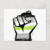 Agender Pride Vuist Briefkaart (Voorkant)