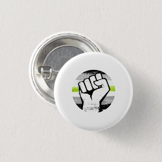 Agender Pride Vuist Cirkelprint Ronde Button 3,2 Cm (Voorkant /achterkant)