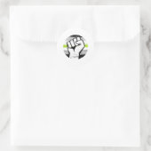 Agender Pride Vuist Cirkelprint Ronde Sticker (Tas)