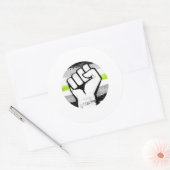 Agender Pride Vuist Cirkelprint Ronde Sticker (Envelop)