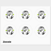 Agender Pride Vuist Cirkelprint Ronde Sticker (Vel)