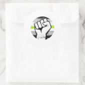 Agender Pride Vuist Cirkelprint Ronde Sticker (Tas)