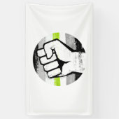 Agender Pride Vuist Cirkelprint Spandoek (Verticaal)