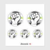 Agender Pride Vuist Cirkelprint Sticker (Vel)