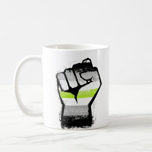 Agender Pride Vuist Koffiemok (Links)