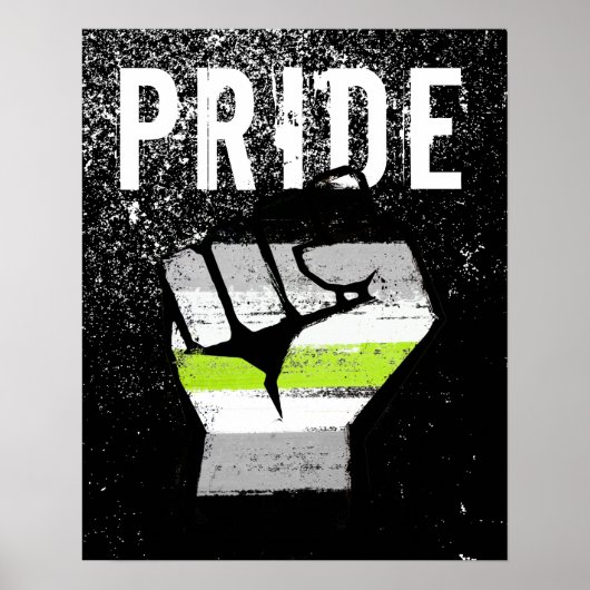 Agender Pride Vuist Poster (Voorkant)