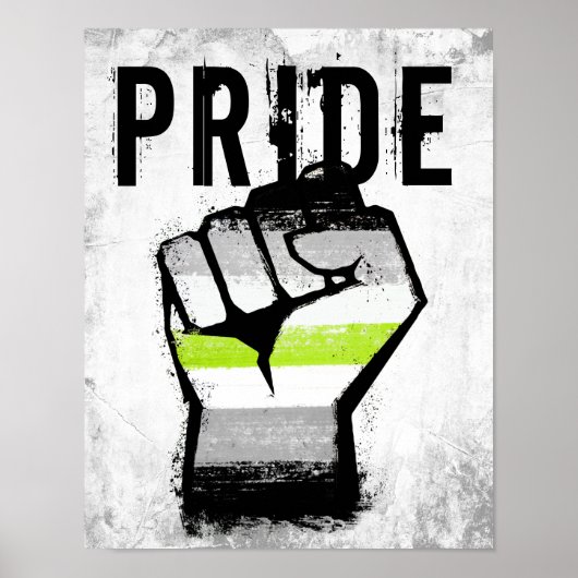 Agender Pride Vuist Poster (Voorkant)