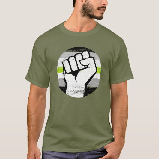 Agender Pride Vuist T-Shirt (Voorkant)