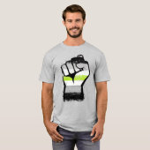 Agender Pride Vuist T-Shirt (Voorkant volledig)