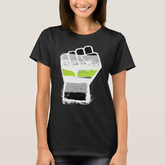 Agender Pride Vuist T-Shirt (Voorkant)