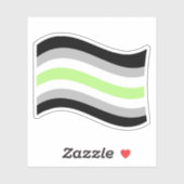 Agender Pride Wavy Flag Sticker (Vel)
