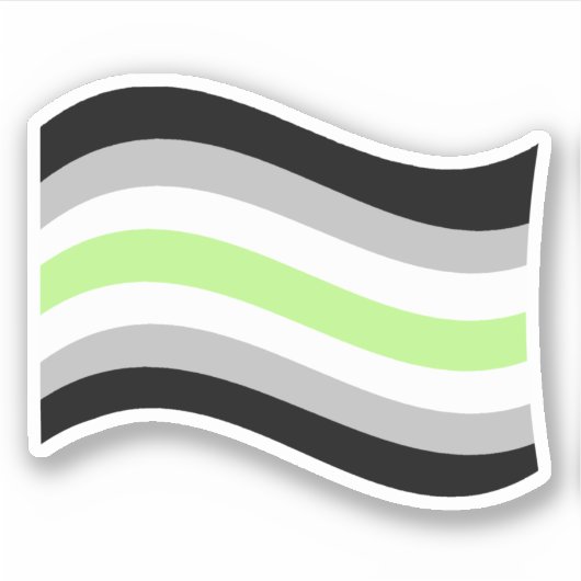 Agender Pride Wavy Flag Sticker (Voorkant)