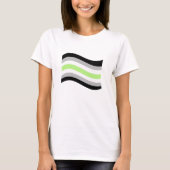 Agender Pride Wavy Flag T-shirt (Voorkant)