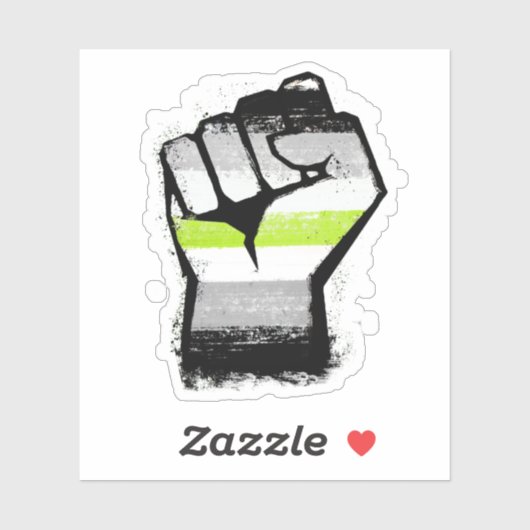 Agender Protest Fist Sticker (Vel)