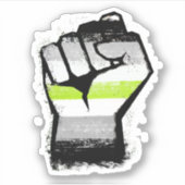 Agender Protest Fist Sticker (Voorkant)